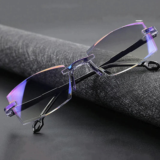 Titanyum progresif uzak ve yakın çift kullanımlı okuma gözlüğü